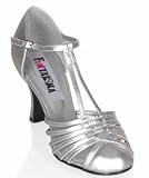01 Flapper High Heel Pumps 1920's Silver 3 Inch Heel