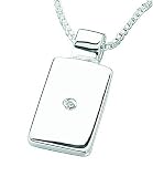 D for Diamond Sterling Silver P2415 Boys Diamond Set Dog Tag Pendant
