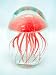 New Hand Blown Glow in the Dark Red Glass Jellyfish Paperweight