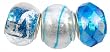Pandora Style Three (3) Piece Charm Bead Set (Z147) - Murano Style Glass and Faceted Glass (Fits Troll too) ~ Aqua Blue and Silver