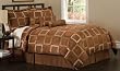 Geo Grid Brown Queen Size Comforter Set with Bonus Pillows