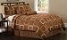 Geo Grid Brown King Comforter Set with Bonus Pillows