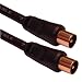 2 Metre Black Gold Plated Male - Male Shielded Coaxial Aerial Cable by Cable Mountain (approx 6' 6")