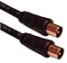 1 Metre Black Gold Plated Male - Male Shielded Coaxial Aerial Cable by Cable Mountain