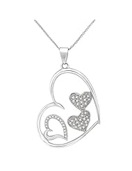 1/10Ct White Diamond Heart Pendant in Sterling Silver