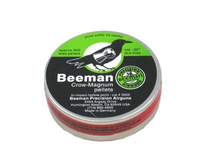 Beeman Crow-Magnum .22 Cal, 18.20 Grains, Hollowpoint, 200/Tin