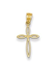 14k Yellow Gold Passion Cross Charm. Metal Wt- 0.34g