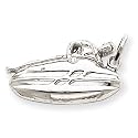 14k White Gold Surfer Charm
