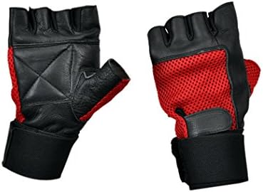 Weight Lifting Padded Leather Gloves Fitness Training Body Building Gym Straps W-1023