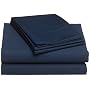 Masterpiece Collection 320-Thread Count 100% Egyptian Cotton Sateen King Solid Sheet Set, Midnight Blue