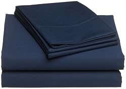 Masterpiece Collection 320-Thread-Count Egyptian Cotton Full Sheet Set, Midnight Blue