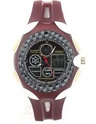 Ohsen YI-AD1131-5 Dual Time Waterproof Shock Resistant Stopwatch Fashion Sport Women Watches Brown
