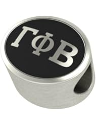 Gamma Phi Beta Black Antique Oval Sorority Bead Charm Fits Most Pandora Style Bracelets. High Quality Bead in Stock for Fast Shipping