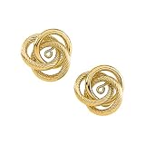 14K Yellow Gold 15 MM Knot Earring Jackets