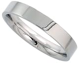 Surgical Steel 4 mm (5/32) High Polish Comfort Fit Flat Band / Thumb Ring