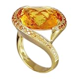 18K Yellow Gold Citrine and Diamond Ring (14.57ctw)