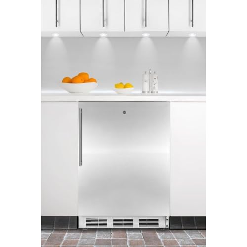 Best Price Summit AL650LBISSHV: ADA compliant built-in undercounter refrigerator-freezer stainless steel door, whit