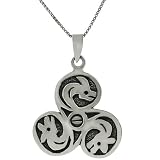 Sterling Silver Celtic Dragon Triskele Necklace