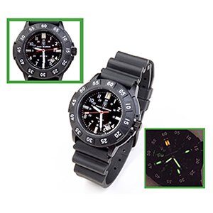 Outdoor Living : Stealth Ops Tritium Watch - Black Face - Poly Strap
