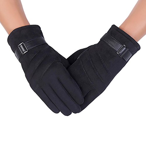 Mikey Store Men Anti Slip Touch Screen Thermal Insulation Winter Outdoor Sport Motorcycle Ski Snow Snowboard Gloves (Black)