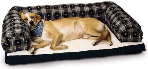 Kreature Komfort Beasley Couch Orthopedic with Bolster Paw Print 30 x 40