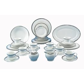 Royal Doulton Pure Platinum 45-Piece Set, Service for 8 by Dinnerware