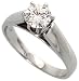 14k White Gold Solitaire Ring 1/4 (7mm) wide, w/ 0.60 Carat Round Brilliant Diamond