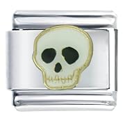 Skull Black Eyes Pugster Italian Charm
