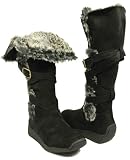 Furry Black Boots Moccasins Straps Buckles--Vegan Friendly!