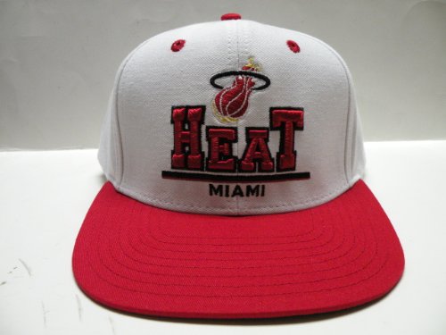 NBA Miami Heat Bold White Red 2 Tone Retro Snapback Cap