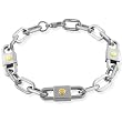 Stainless Steel and 14k Yellow Gold Screw Bracelet 8.5"