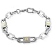 Stainless Steel and 14k Yellow Gold Screw Bracelet 8.5"