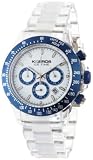 K&BROS Women's 9511-3 Ice-Time Day Chronograph Blue Watch