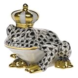 Frog Prince Figurine in Black Fishnet – Herend Frog Collection