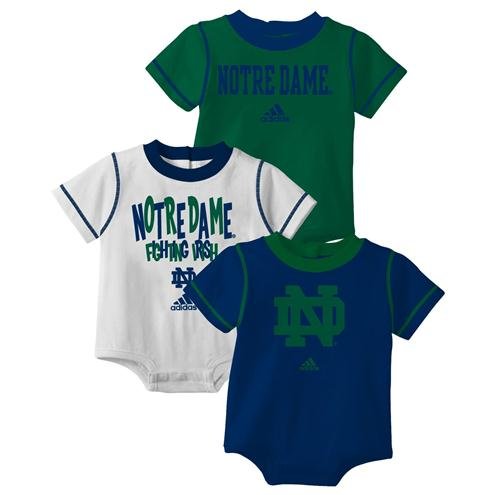Notre Dame Fighting Irish Adidas Infant 3 Pack Creeper Set