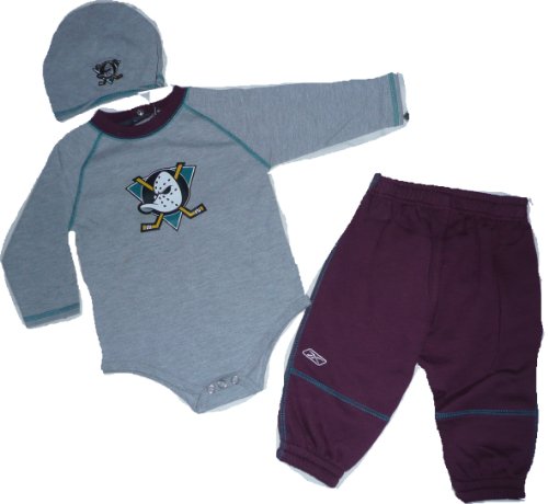 Anaheim Mighty Ducks Long Sleeve Shirt Pants Beanie 18 Month 3pc Set