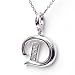 Silver Diamond Initial Pendant D with Silver Chain