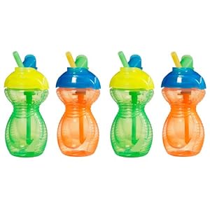 Munchkin Click Lock 4 Count Flip Straw Cup, 9 Ounce