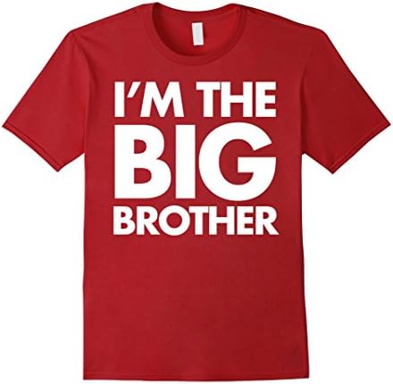 Men's I'm the Big Brother Family Love Sister Protection Tee Medium Cranberry