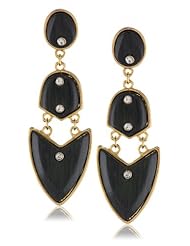 KARA by Kara Ross Small Artemis, Gold with Ebony Resin Drop Earrings