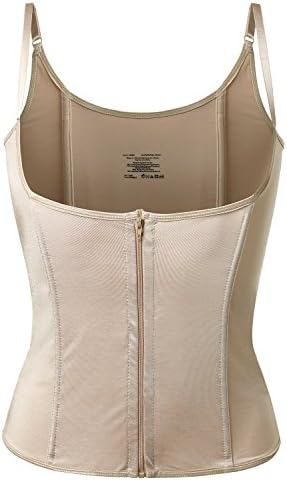 MIRAAVE Womens Daily Front Zip-Up Body Slimming Corset Cincher NUDE MEDIUM