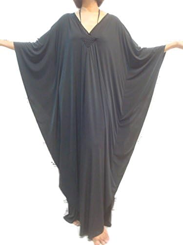 Free Shipping The Sisters Women Black Solid Kimono Long Maxi Dress 2X 3X 4X 18 20 22 24