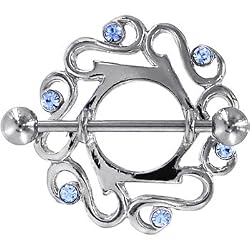 Solar Blue Gem Cute Celtic Nipple Shield