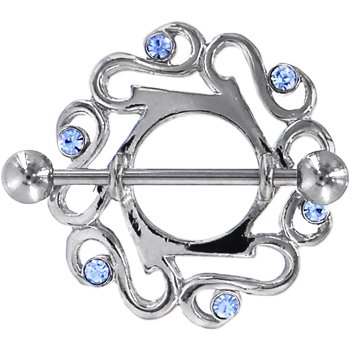 Solar Blue Gem Cute Celtic Nipple Shield Piercing Jewelry