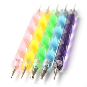 Nail Art Dotting Tools / Dotting Pens- Set of 5 Double Ended Nail Art Dotting and Marbling Tools with 10 Different Doting Sizes By Cheeky.