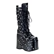 7 Inch Wedge Platform Boots MENS SIZING Knee High Boots Gothic Style Lace Up Studs Hardware