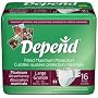 Depend Fitted Maximum Protection Briefs (Formerly Overnite) Size Large Case/64 (4 bags of 16)
