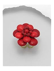 Flower Dyed Howlite Ring In Brass
