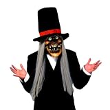 Mario Chiodo Top Hat Skull Halloween Mask with Hat and Hair