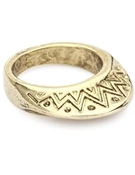 House of Harlow 1960 14k Gold-Plated Etched Mohawk Ring